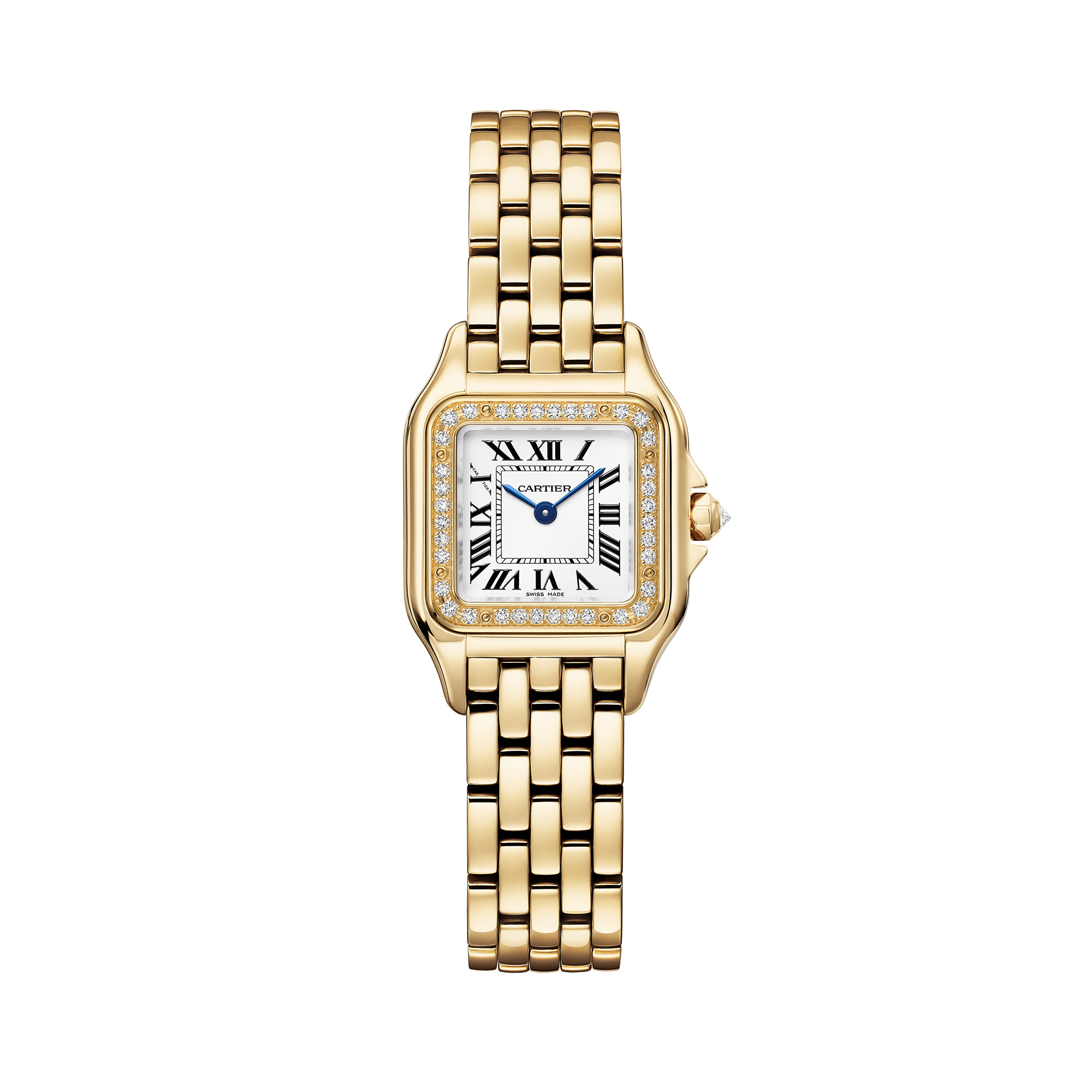 Cartier 18K YG Quartz Cougar 11701 Blue Dial with Roman